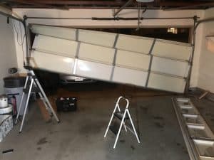 Garage door in bad condition